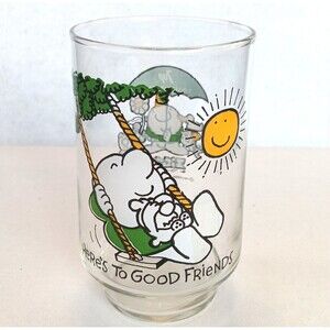 Ziggy Glass Tumbler 1977 Here's To Good Friends 7-Up Collectible 5” Tall